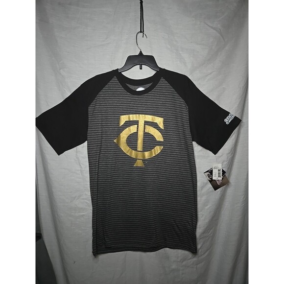 Minnesota Twins (Stitches) Gray Medium Embroidered Polyester / Cotton T Shirt - Picture 1 of 11